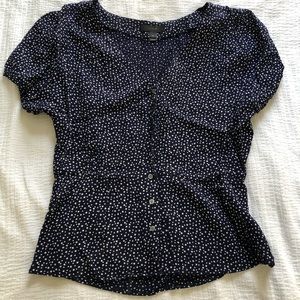 J crew navy star patterned blouse